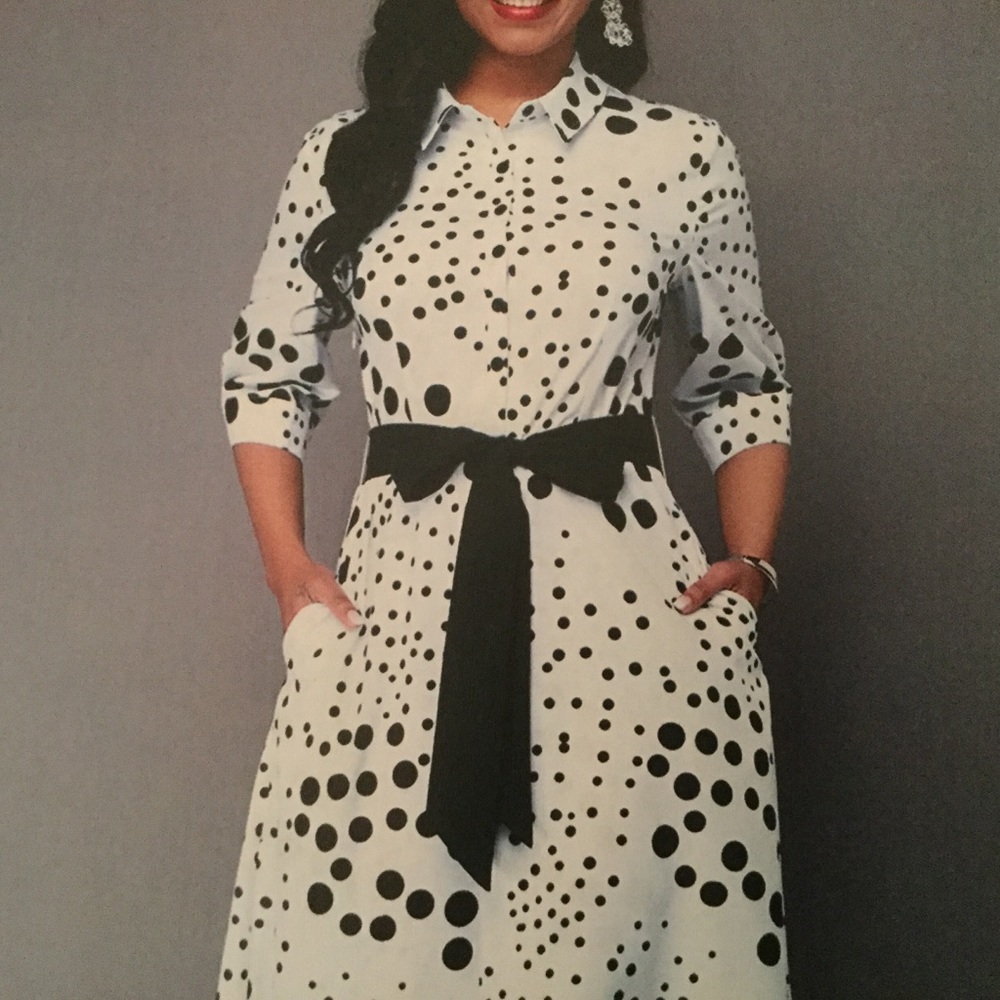 Black and White Flare Polka Dot Dress